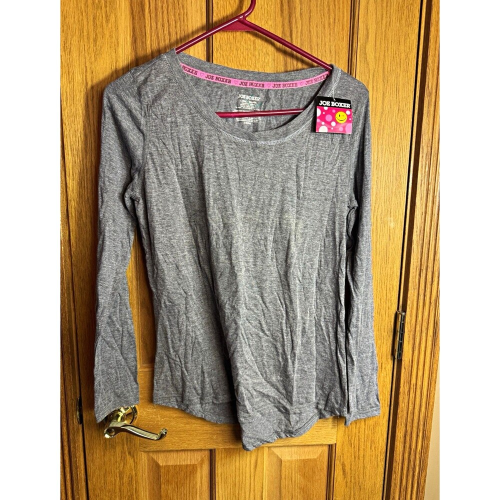 Joe Boxer Women's Pajama Set L Fleece Hearts Pink/Gray